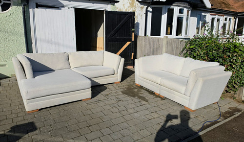 Dfs cream fabric sofa set - fabric,