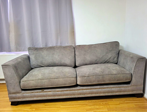 Dfs grey fabric seater - dfs,