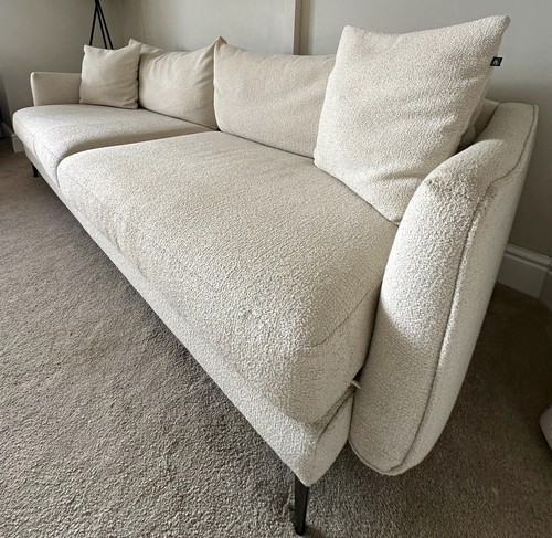 Dfs cream bouclé seater and - cream, 4