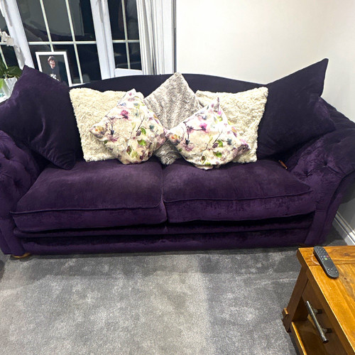 Dfs purple velvet seater - velvet, 3-seater