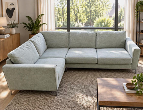 Dfs light grey fabric shaped - fabric, l-shaped