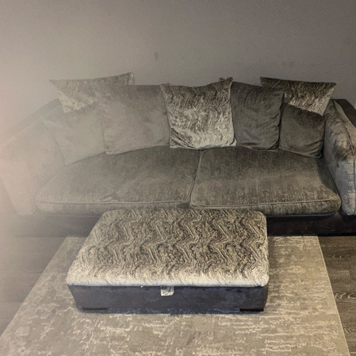 Dfs grey velvet seater - dfs,