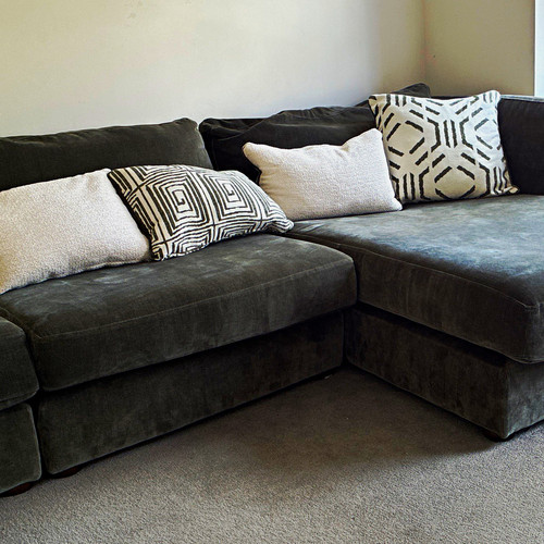 Dfs grey fabric - corner, sofa