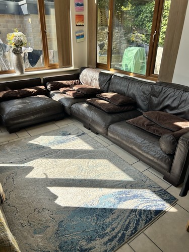 Dfs leather corner sofa - leather,