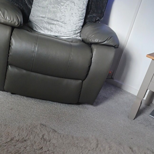 Dfs grey leather seater sofa - leather,