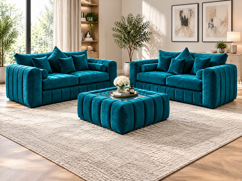 Luxury plush velvet sofa - sofa, 3