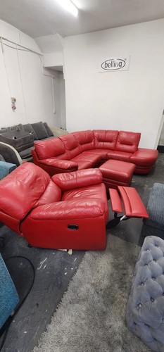 Dfs red leather - leather, corner