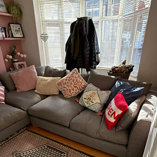Dfs grey fabric shape - fabric, l-shape