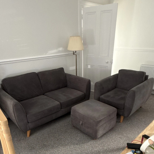 Dfs grey fabric seater sofa - dfs,