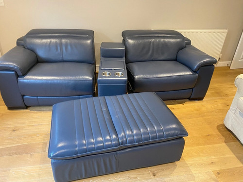 Sofology dfs blue leather - dfs,