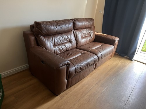 Brown leather 2 - 2, seater
