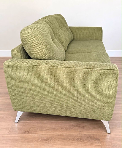 Green upholstered sofa tufted - green, sofa,