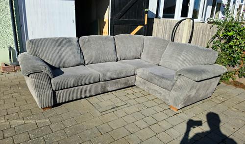 Dfs grey corduroy corner - corduroy, sofa