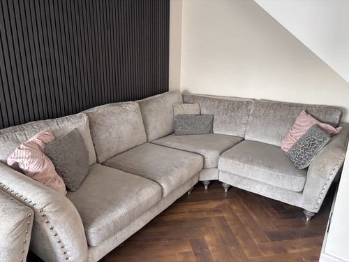 Dfs silver corner sofa - silver, sofa,