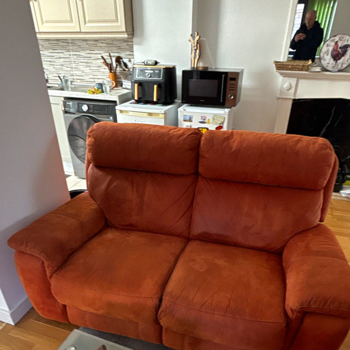 Dfs faux suede sofa set - suede, 2