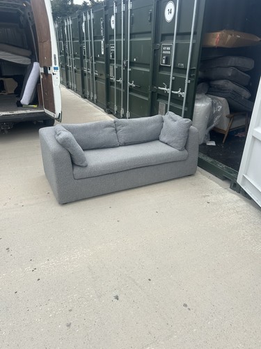 Grey boucle seater fold out - fold,