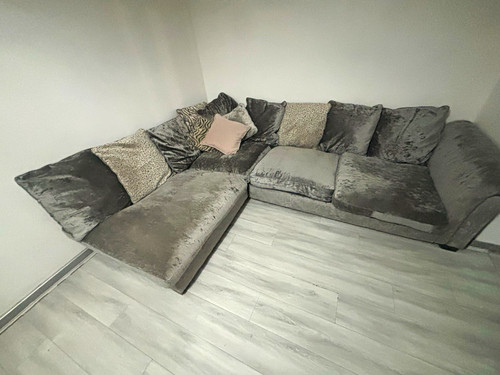 Dfs grey velvet corner sofa - sofa, 5