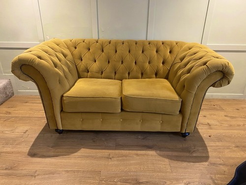 Yellow velvet chesterfield - yellow,