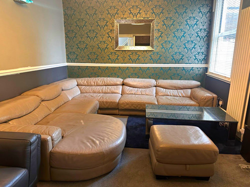 Silver leather corner - silver,
